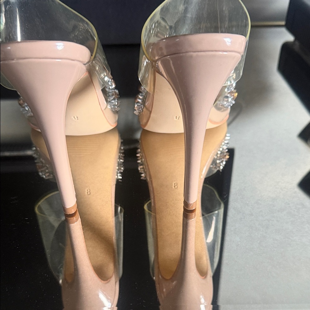 Zara Wang Gold and Red Embellished Heels - Picture 5 of 5